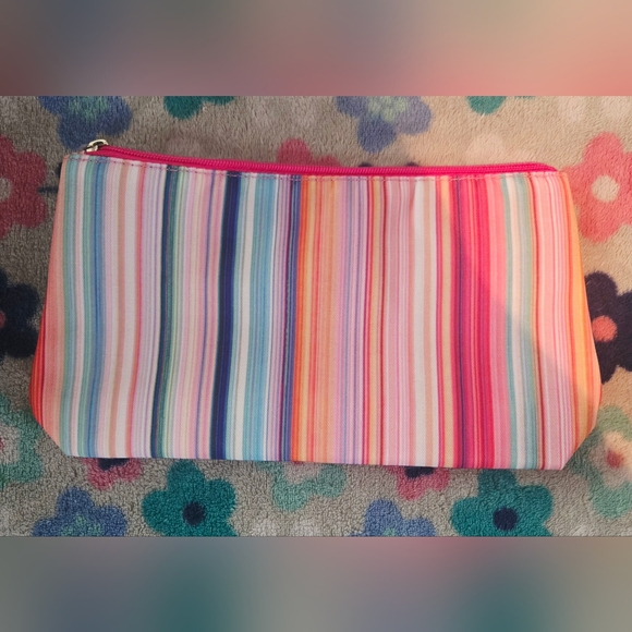 Clinique Handbags - Clinique Colorful Striped Makeup Bag-NWOT
